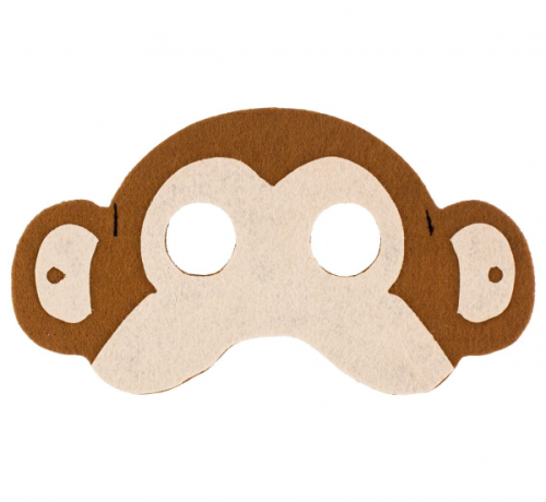 Felt mask Monkey, size 17.5 x 10 cm