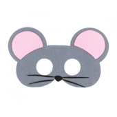 Felt mask Grey Mouse, size 20 x 12 cm