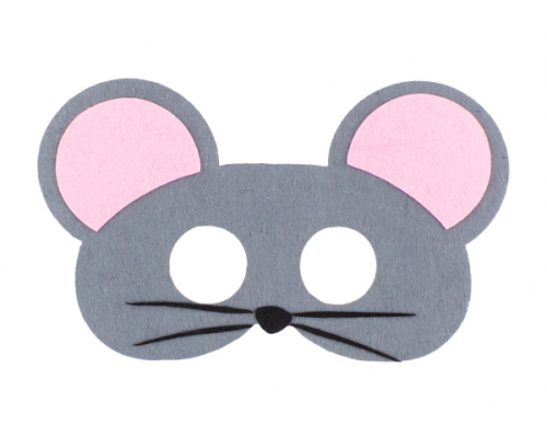 Felt mask Grey Mouse, size 20 x 12 cm
