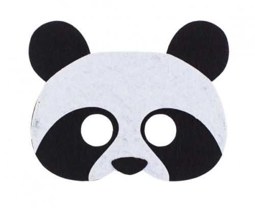 Felt mask PANDA, size 17.5 x 14.5 cm