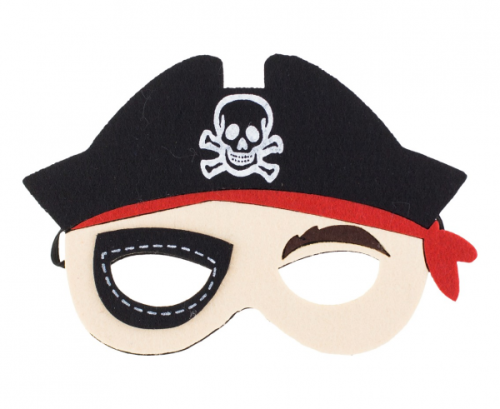 Felt mask Pirate, size 19.5 x 13 cm