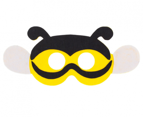 Felt mask Bee, size 25 x 11 cm Felt mask Bee, size 25 x 11 cm