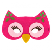 Felt mask Pink Owl, size 17 x 12 cm