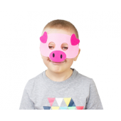 Felt mask Pig, size 19.5 x 12 cm