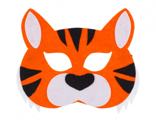 Felt mask Tiger, size 20 x 14 cm