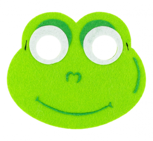 Felt mask Frog, size 17 x 15 cm Felt mask Frog, size 17 x 15 cm