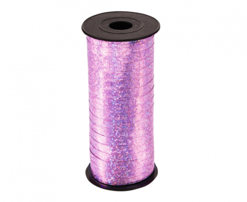 Balloon ribbon, holographic light pink, 5mm / 90m Balloon ribbon, holographic light pink, 5mm / 90m