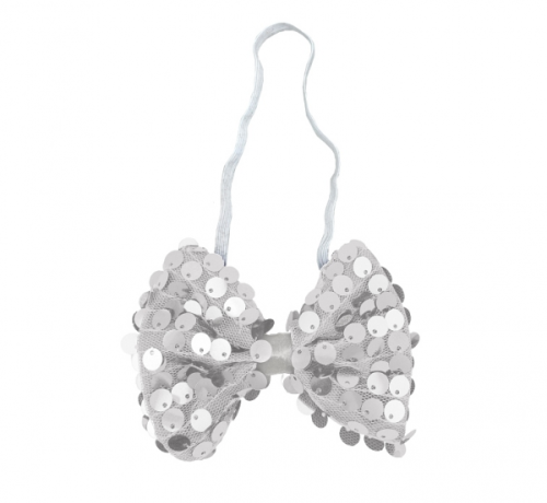 Bow-tie with sequins, silver Bow-tie with sequins, silver