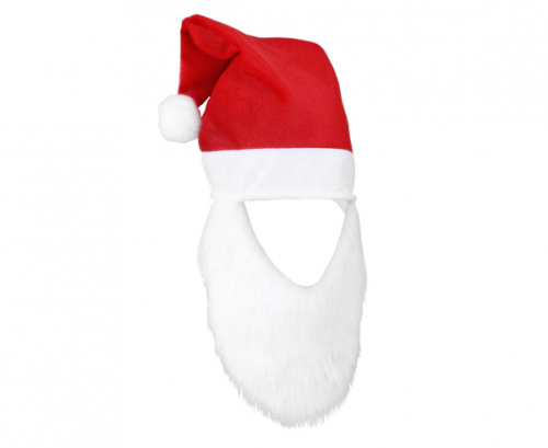 Santa hat with beard, size 29 x 36 cm