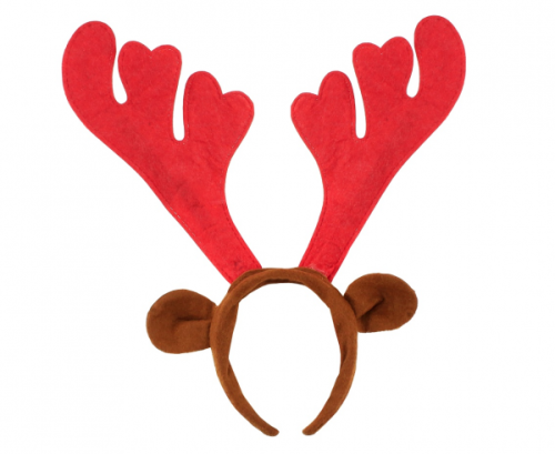 Antler headband with ears, red Antler headband with ears, red