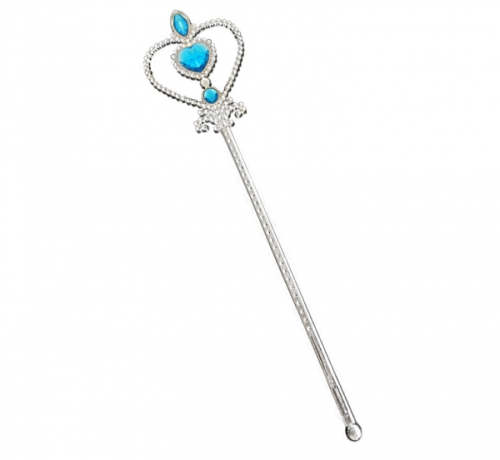 Silver Wand with blue stones, 32 cm