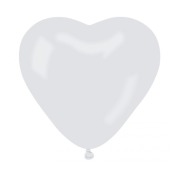 Воздушный шар CR6 пастель &quot;Сердце без печати&quot; - белый / 100 шт.