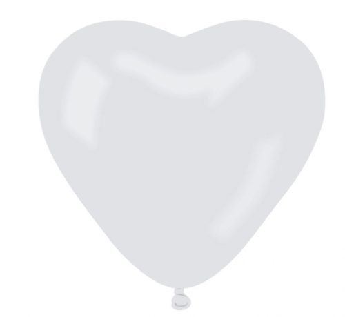Воздушный шар CR6 пастель &quot;Сердце без печати&quot; - белый / 100 шт.