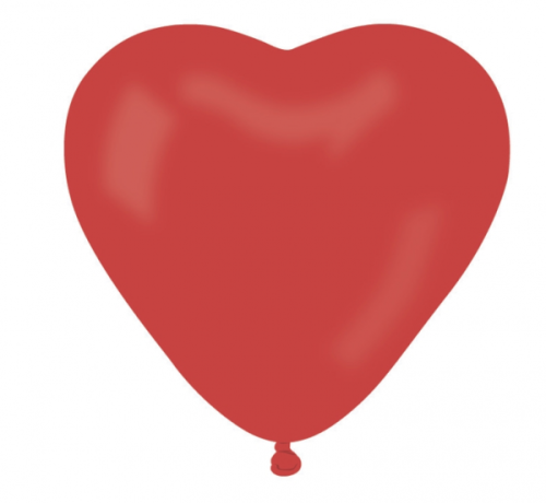 Воздушный шар CR6 пастель, &quot;Сердце без надпечатки&quot;, &quot;красный 45&quot;, 100 шт.