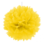 Decorative yellow pompon, diameter 40 cm