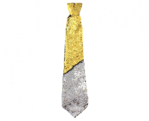 Sequins tie changing colour, gold-silver