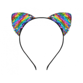 Headband Cat with sequins, multicolour