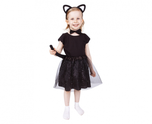Set Black Cat (skirt, velcro tail, headband, bowtie), size 3-6 years Set Black Cat (skirt, velcro tail, headband, bowtie), size 3-6 years
