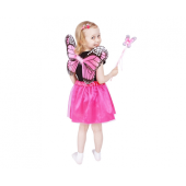 Costume for children Butterfly, dark pink (skirt, wings, wand), size 3-6 years