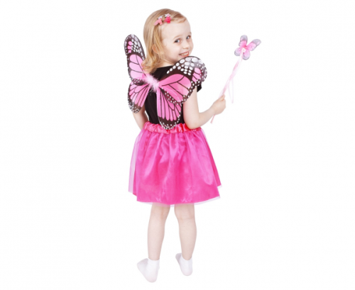 Costume for children Butterfly, dark pink (skirt, wings, wand), size 3-6 years Costume for children Butterfly, dark pink (skirt, wings, wand), size 3-6 years