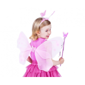 Costume for children Pink Butterfly (wings, headband, wand), size 3-6 years