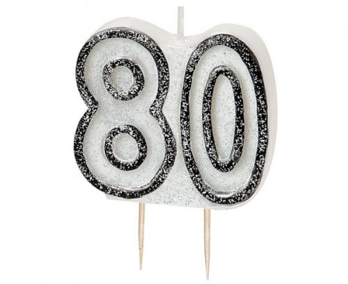 Pick candle Glitz 80, black