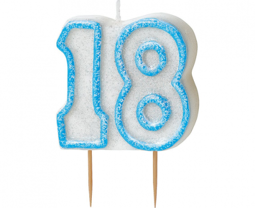Pick candle 18 Glitz, blue Pick candle 18 Glitz, blue