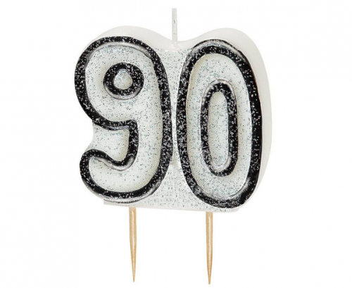 Pick candle Glitz 90, black