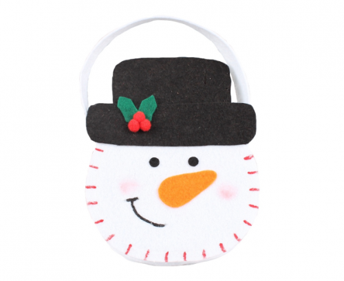 Felt basket Snowman elegant Felt basket Snowman elegant