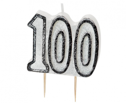 Pick candle Glitz 100, black
