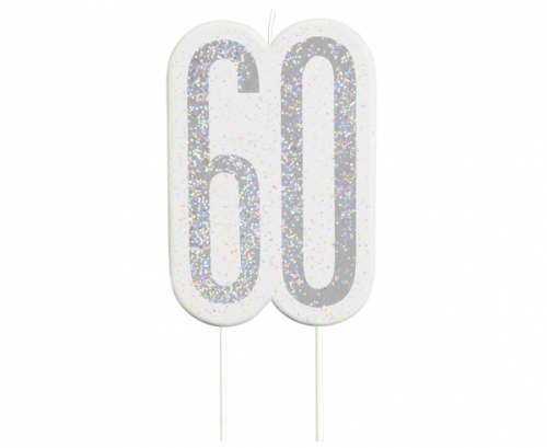 Pick candle Glitz 60, silver