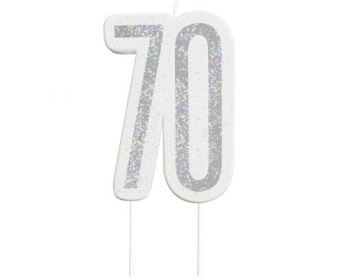Pick candle Glitz 70, silver