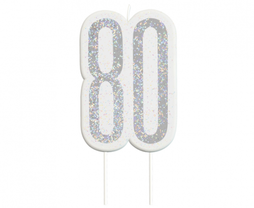 Pick candle Glitz 80, silver