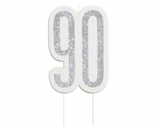 Pick candle Glitz 90, silver