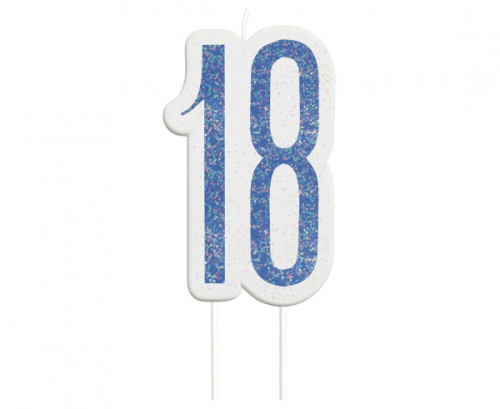 Pick candle Glitz 18, blue
