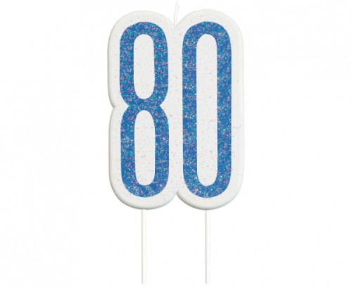Pick candle Glitz 80, blue