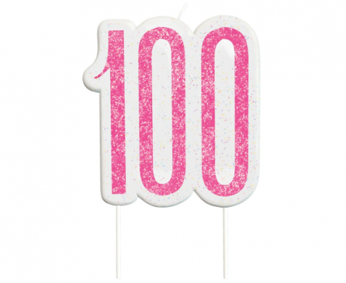 Pick candle Glitz 100, pink