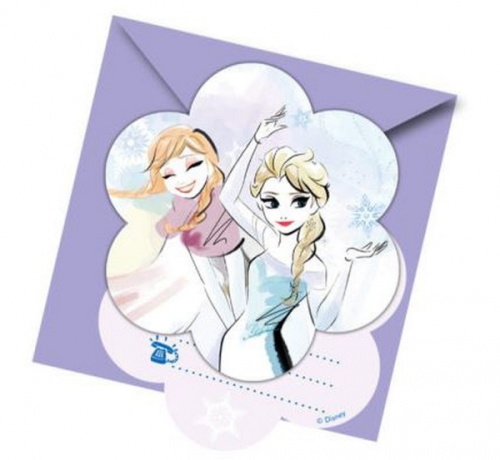 Invitations with envelopes Frozen Sparkle, 6 Pcs Invitations with envelopes Frozen Sparkle, 6 Pcs