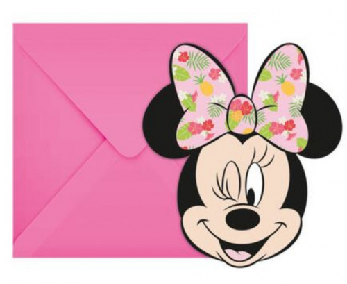 Invitations with envelopes Minnie Tropical Disney, 6 Pcs Invitations with envelopes Minnie Tropical Disney, 6 Pcs