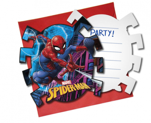 Приглашения с конвертами Spiderman Team Up, 6 шт.