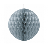 Decorative honeycomb ball, silver, height 20 cm