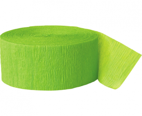 Ribbon with crepe paper, lime, 24.6 m