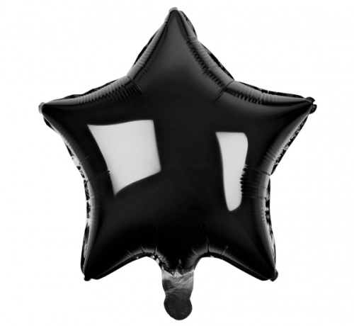 Foil balloon Star, black, 19