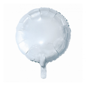 Foil balloon, round, white, 18