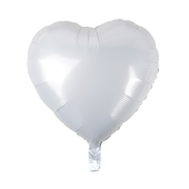 Foil balloon, heart, white, 18