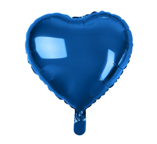 Foil balloon, heart, dark blue, 18