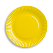 Paper plates, solid colour, yellow, 18 cm, 6 pcs