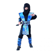 Blue Ninja role-play set (hood, shirt, hand, leg and body covers), size 110/120