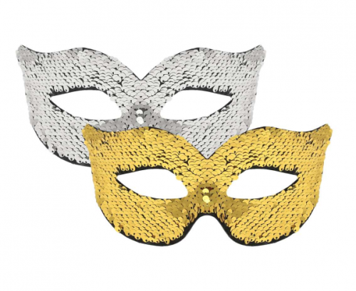 Sequins mask changing colour, gold-silver