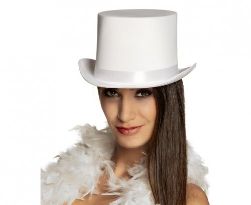 Top hat, white satin Top hat, white satin